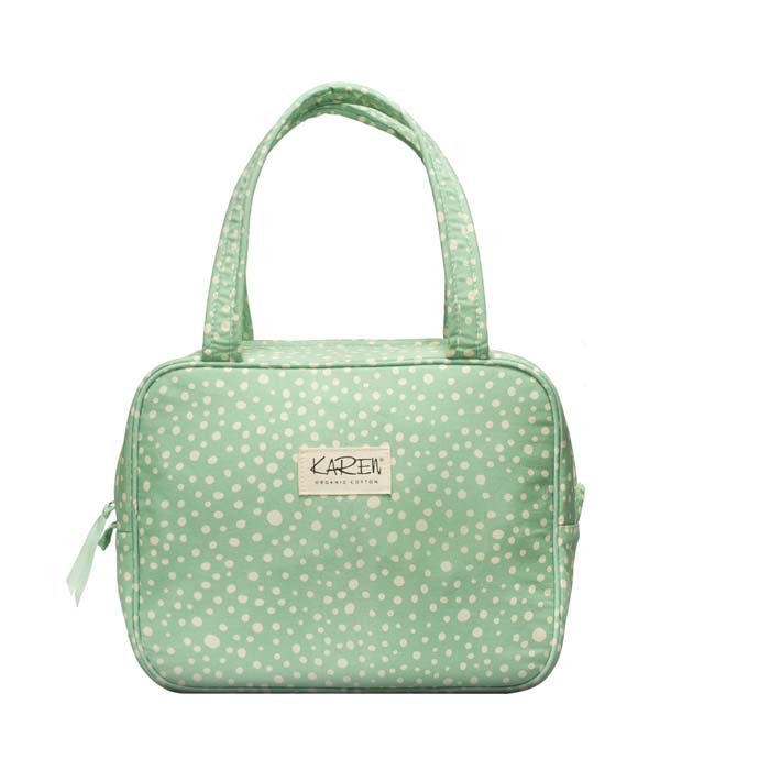 Karen 2-delt Toilettaskesæt Quiltet Green Pattern