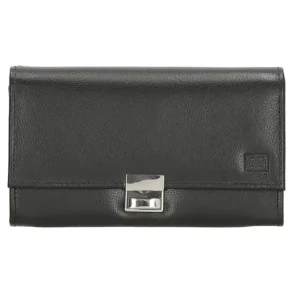 Double-D Dali tjenerpung i sort l�der lukket med metal�l�s