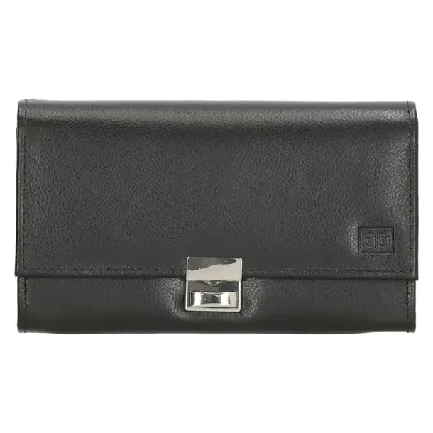 Double-D Dali tjenerpung i sort l�der lukket med metal�l�s