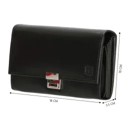 Double-D Dali tjenerpung i sort l�der med m�l angivet set forfra