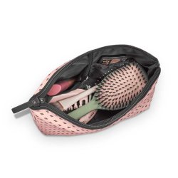 �ben Gillian Jones Toilettaske Lyser�d med sort indvendig bekl�dning, makeup, h�rb�rste og opbevaringslommer