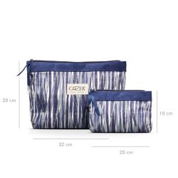 Karen toilettaskes�t Santorini Beach Wave med m�l p� 32 x 20 cm og kosmetikpung p� 20 x 10 cm