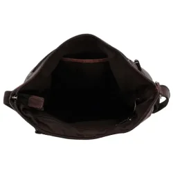 Hide &amp; Stitches Paint Rock Skuldertaske M�rkebrun Kalv