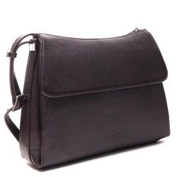 Adax Cormorano Ilse skuldertaske i m�rkebrunt l�der set fra siden