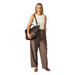Adax Lucca Flora Shopper M�rkebrun