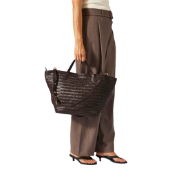 Adax Lucca Flora Shopper M�rkebrun