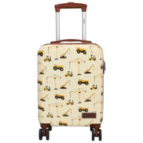 Zebra Trends Avonturier b�rnekuffert med entrepren�rmaskiner set forfra
