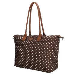 Charm London Buckingham prikket computertaske set skr�t forfra med rummelig facon, brede sider og cognacfarvede hanke.