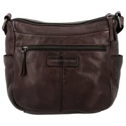 Hide & Stitches Paint Rock crossbody taske mrkebrun – bagside med lynlslomme