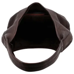 Indvendigt rum med ekstra lomme i Hide & Stitches Paint Rock skuldertaske mrkebrun