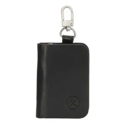 Hide & Stitches Yosemite n�gleetui i sort l�der med karabinhage set forfra