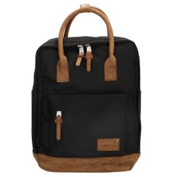 Enrico Benetti Santiago sort rygs�k med brune detaljer set forfra