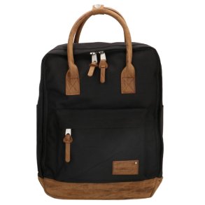 Enrico Benetti Santiago sort rygs�k med brune detaljer set forfra
