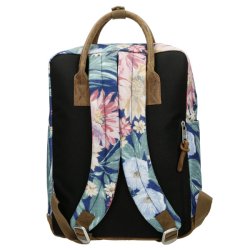 Enrico Benetti Santiago Navy Flower rygs�k med justerbare skulderremme set bagfra