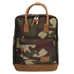 Enrico Benetti Santiago camouflage rygs�k med brune detaljer set forfra