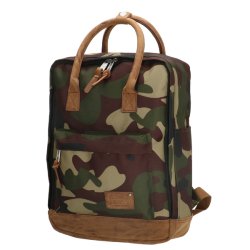 Enrico Benetti Santiago camo rygs�k med brune h�ndtag set fra siden