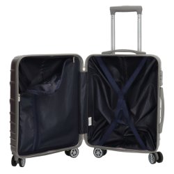 ben Enrico Benetti Calgary kabinekuffert i slv med praktisk indretning