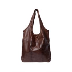 Lyra Urban skuldertaske i woodsmoke l�der set forfra