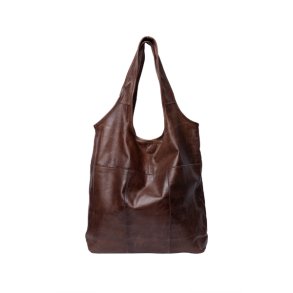 Lyra Urban skuldertaske i woodsmoke l�der set forfra