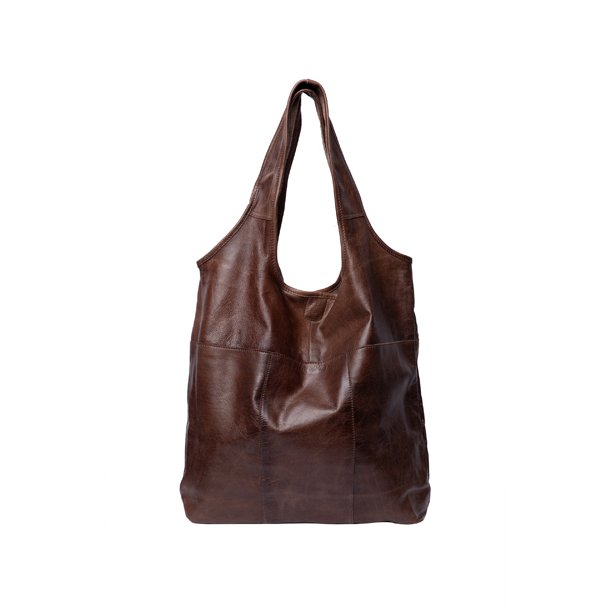 Lyra Urban skuldertaske i woodsmoke l�der set forfra