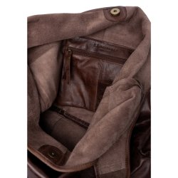 Indvendig visning af Lyra Urban skuldertaske i woodsmoke med lynl�slomme