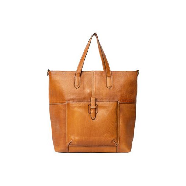 Layla arbejdstaske i Burned Tan l�der set forfra