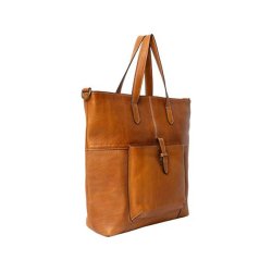 Layla arbejdstaske i Burned Tan set fra siden