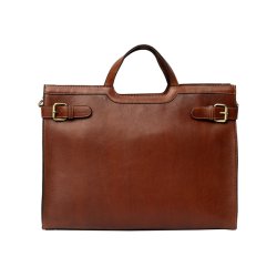RE:DESIGNED May Big cognac arbejdstaske i l�der set forfra