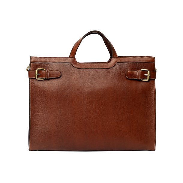 RE:DESIGNED May Big cognac arbejdstaske i l�der set forfra
