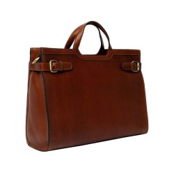 RE:DESIGNED May Big cognac l�dertaske set skr�t fra siden