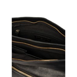 Indvendigt rum i ReDesigned Myra Big sort skuldertaske med lynl�slommer