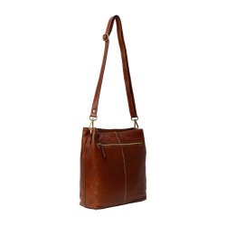 ReDesigned Myra Big skuldertaske i cognac set fra siden