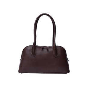 RE:DESIGNED Nynne Big brun l�dertaske med lange hanke set forfra