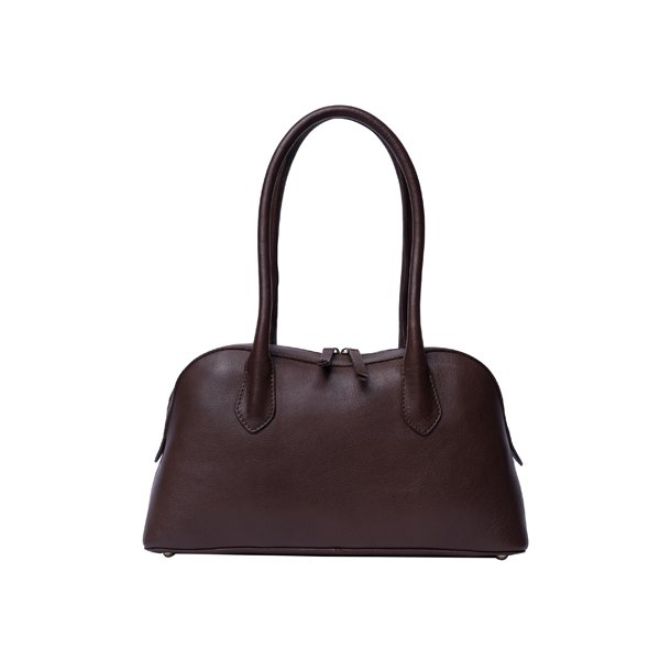 RE:DESIGNED Nynne Big brun l�dertaske med lange hanke set forfra