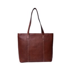RE:DESIGNED Tira cognac shopper i l�der med lange skulderhanke