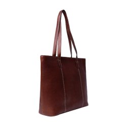 RE:DESIGNED Tira cognac l�dertaske set skr�t fra siden