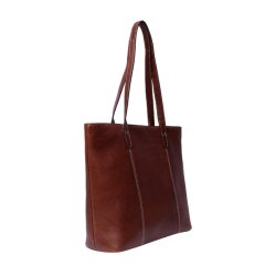 RE:DESIGNED Tira cognac rummelig shopper med lange l�derhanke