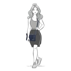 M�rkebl� Enrico Benetti Demi crossbody taske b�ret p� tv�rs