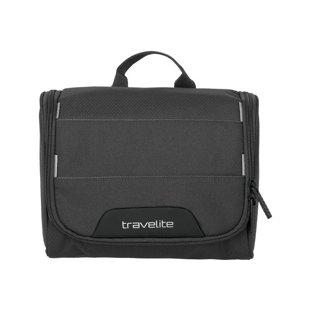 Travelite Skaii toilettaske antracit med b�reh�ndtag set forfra
