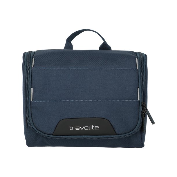 Travelite Skaii toilettaske navy med b�reh�ndtag set forfra