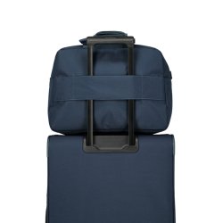 Travelite SKAII Weekender navy med kuffertstrop p� trolley