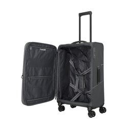 Travelite SKAII Trolley M anthracite �ben med pakkestropper og indvendige rum