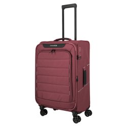 Travelite SKAII Trolley M bordeaux set skr�t forfra med fire dobbelthjul