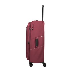Travelite SKAII Trolley L bordeaux set fra siden med TSA-l�s og b�reh�ndtag