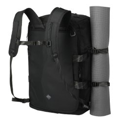 Travelite VENTURE LINE L sort med rygs�kstropper og fastgjort tr�ningsm�tte