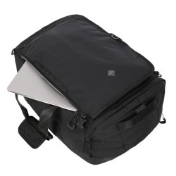 Travelite VENTURE LINE L sort med separat polstret laptoprum