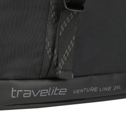 Travelite Venture Line S sort 24 liter med Venture Line detalje