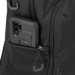 Travelite Venture Line M sort rygs�k med sidelomme til mobiltelefon