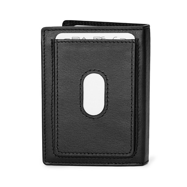 Kortholder i sort kalveskind &ndash; lukket forside