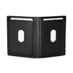 Sort kortholder i kalveskind &ndash; indvendigt overblik